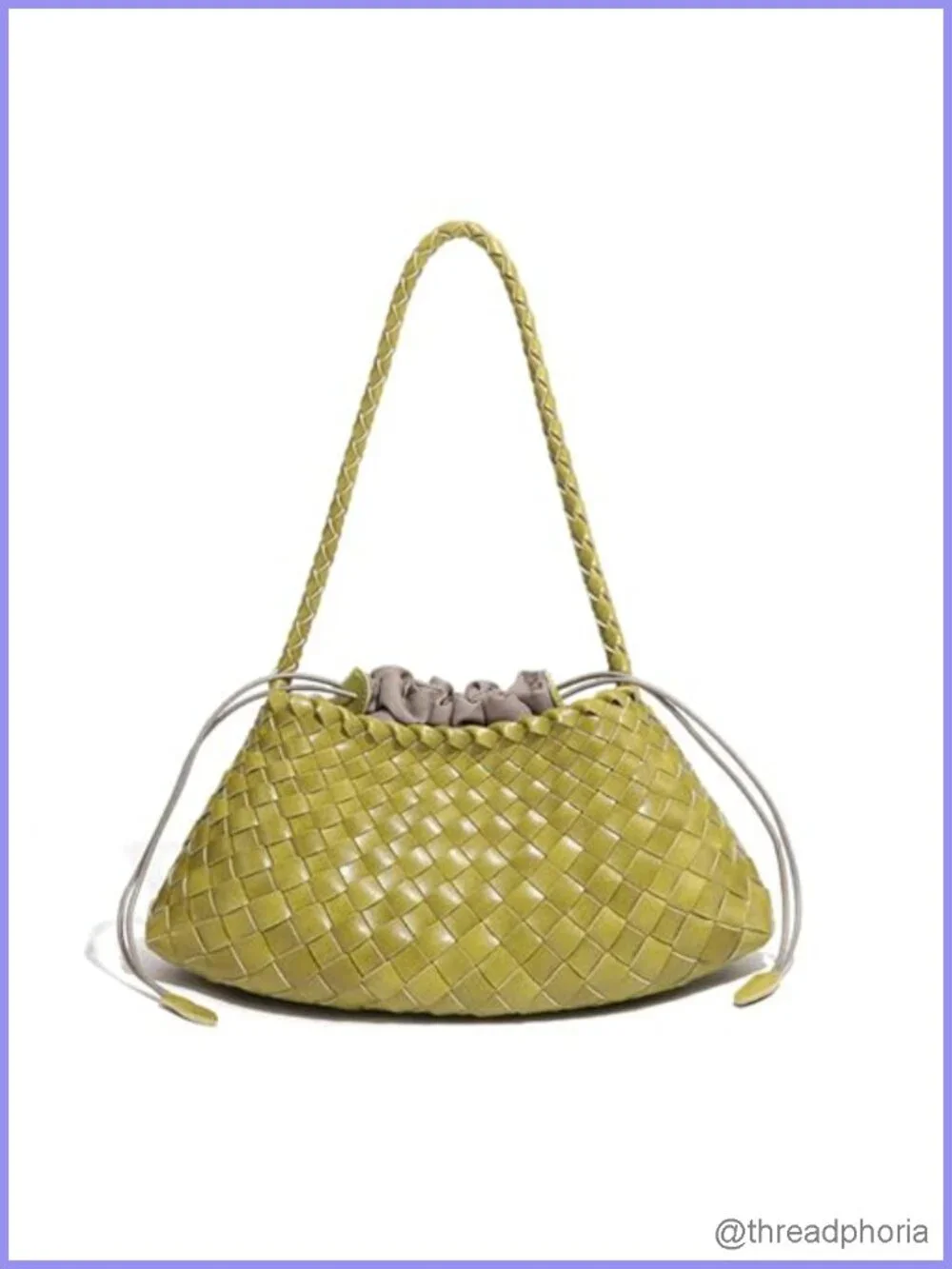 Vegan Leather Woven Hobo Shoulder Tote Bag